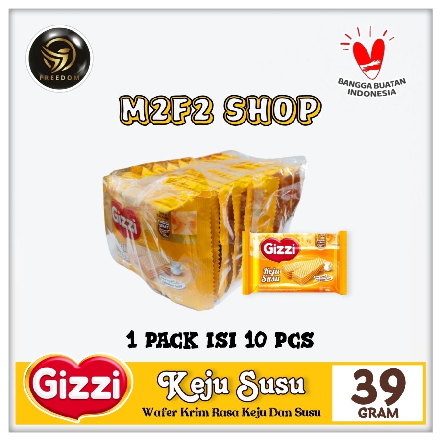 

Gizzi Wafer Krim Rasa Keju Susu Sachet - 39 gr (Kemasan 1 Pack)