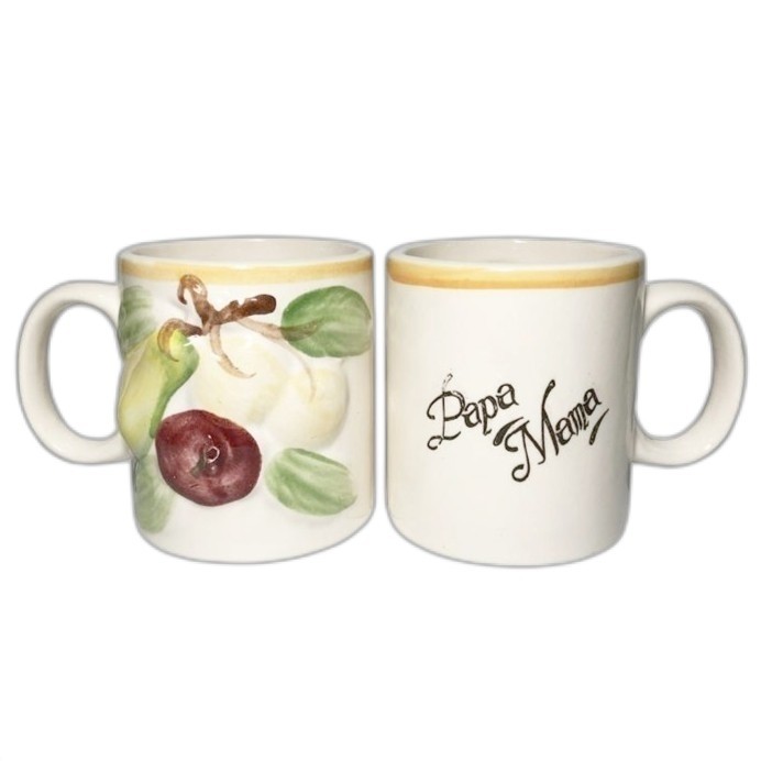 Cangkir keramik Couple / mug mama Papa Motif set  [ isi 2 Pc ] volume 250ml