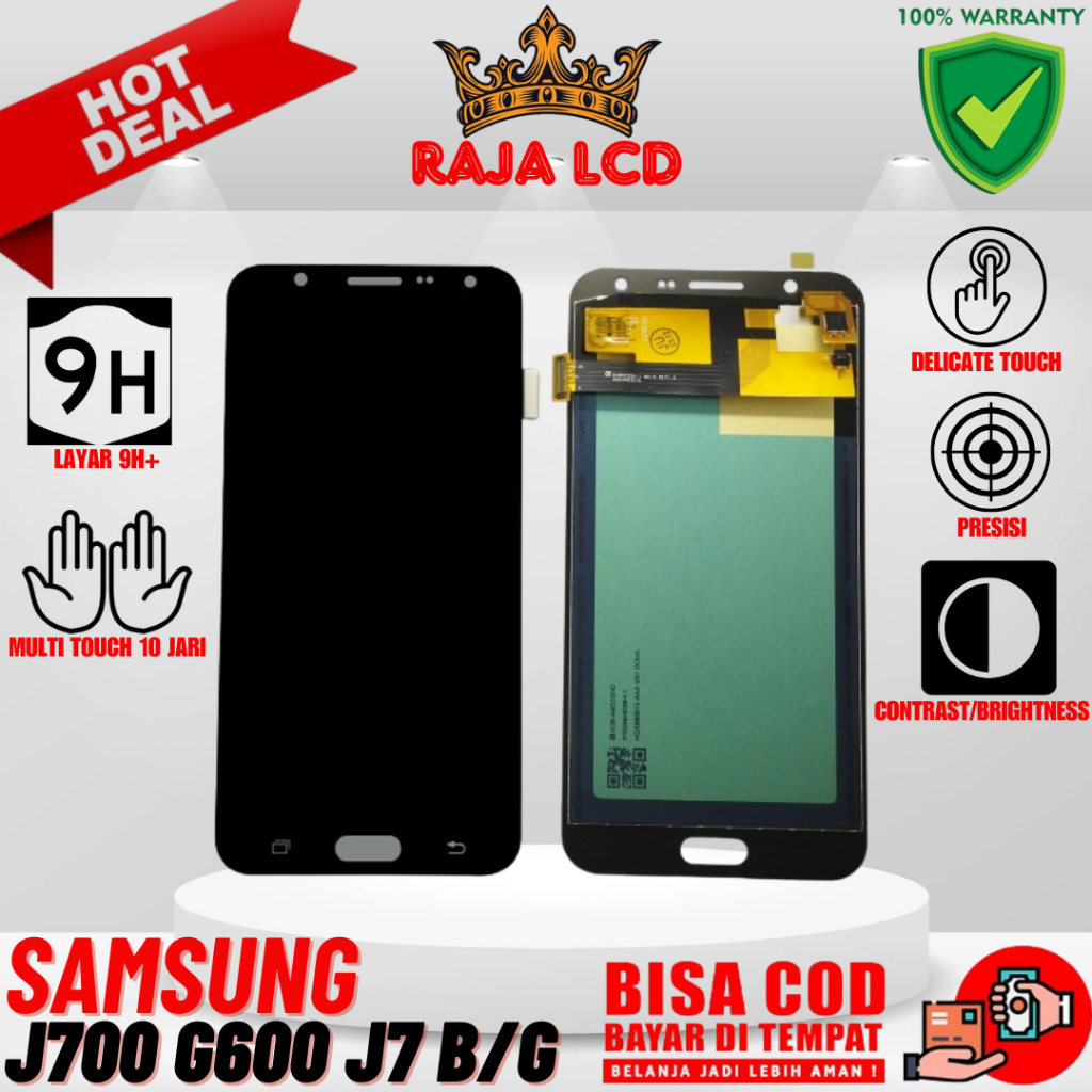 [ORIGINAL] LCD SAMSUNG J7 J700 G600 BLACK GOLD FULLSET TOUCHSCREEN GARANSI RESMI