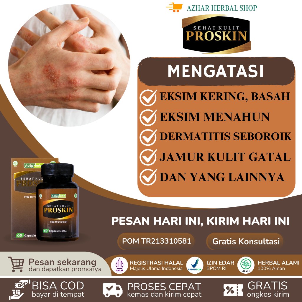 Proskin - Obat Eksim Kering Menahun Basah Dermatitis Seboroik Jamur Kulit Gatal Alergi Kulit Gatal