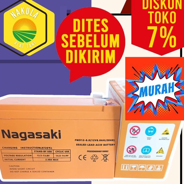 KODE M46K KUATAWET Aki Accu 12V 8Ah 15 x 64 x 99 cm Sprayer Elektrik Tangki Alat Semprot Nagasaki Na