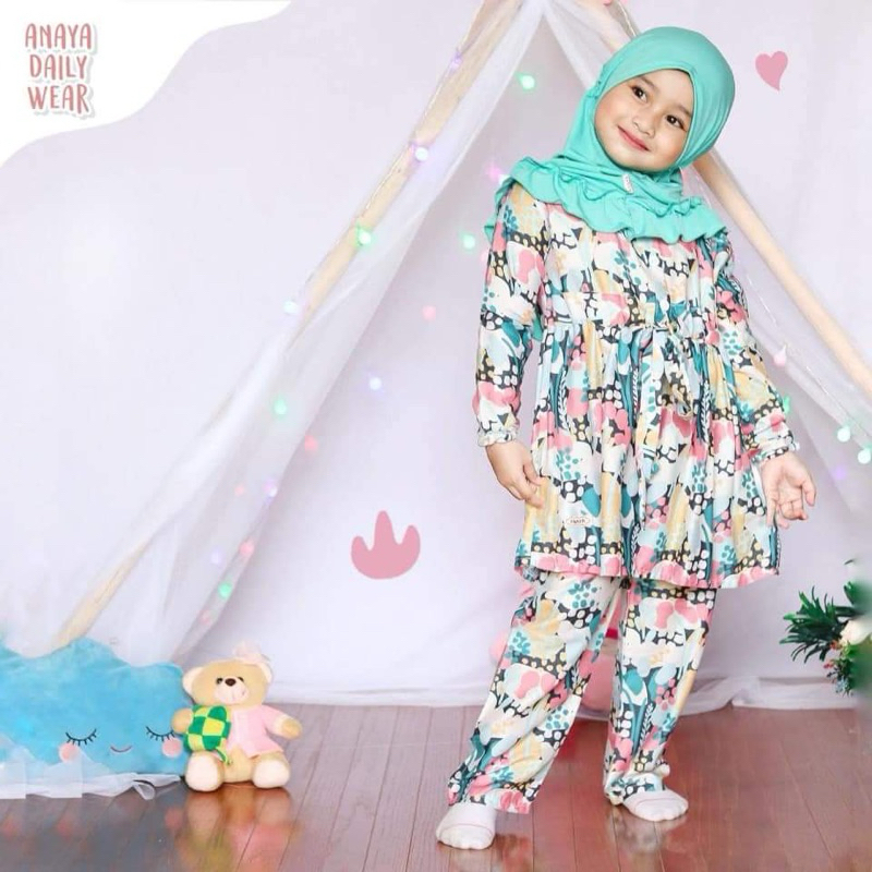 Piyama anak babydoll rayon tye dye by Anaya Hijab
