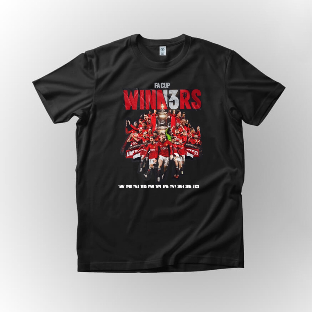 Kaos Tshirt Baju Man United MUFC MANUTD Red Devils MU Edisi WInners FA Cup 13 Player Version
