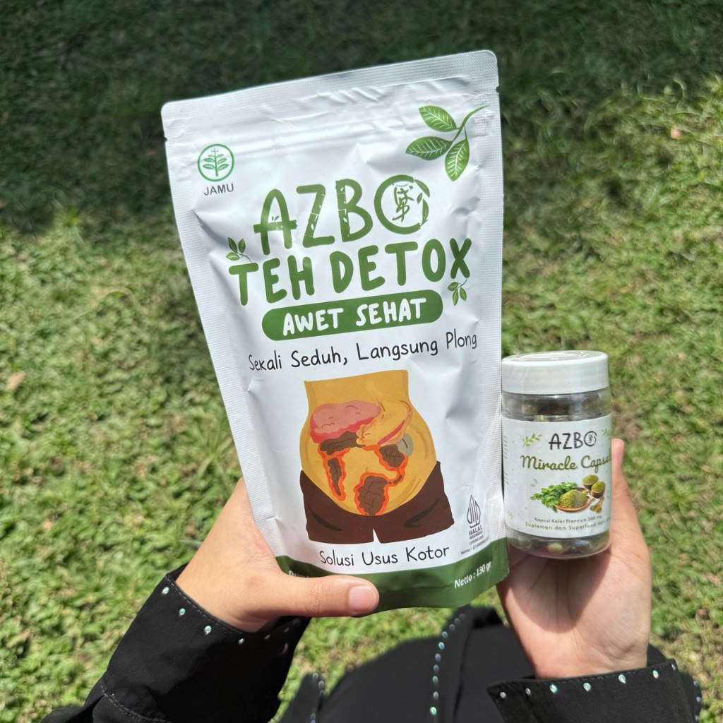 

[PAKET HEMAT] AZBO TEH DETOX DAN AZBO MIRACLE CAPSULE 130 gram dan 40 kapsul