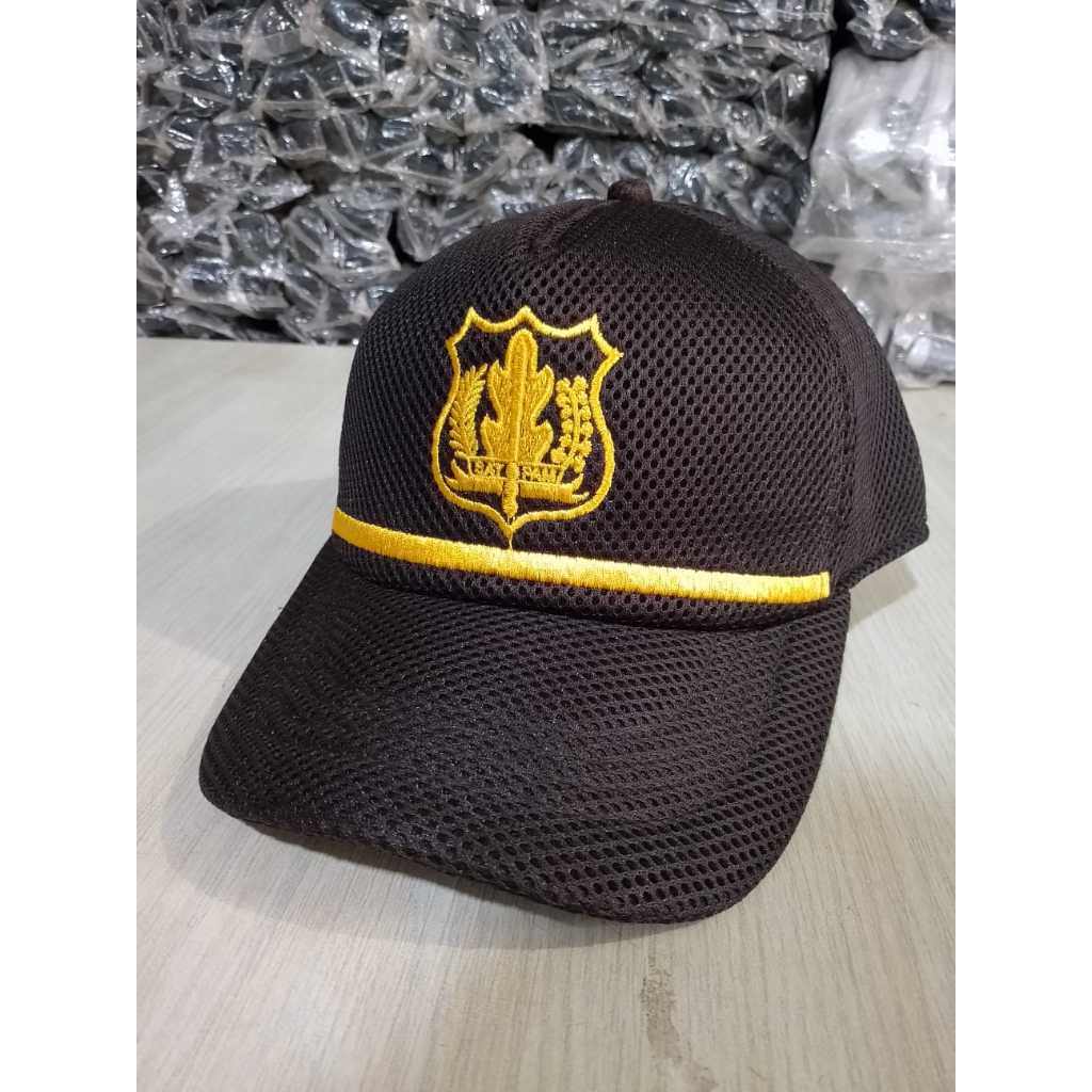 Topi Jaring Coklat Satpam Terbaru-Topi Jaring Coklat Satpam Terbaru