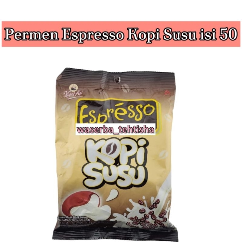 

waserba_tehtisha| Permen Espresso Kopi Susu 1pas isi 50/ Permen Espresso