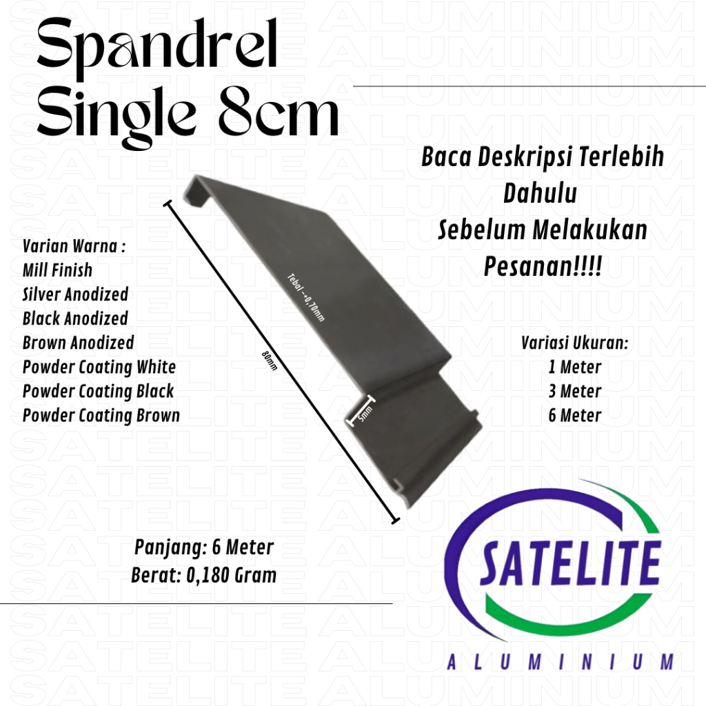 SPANDREL SINGLE 8CM SPANDREL MINI SPANDREL ALUMINIUM