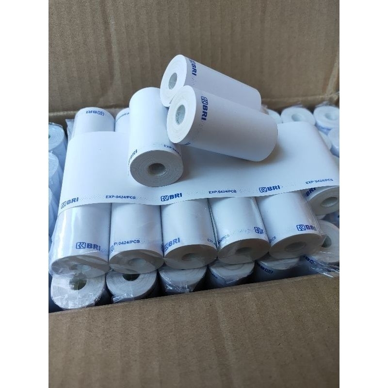 

Kertas Thermal Logo Bank BRI 1 Dus Isi 100 Roll