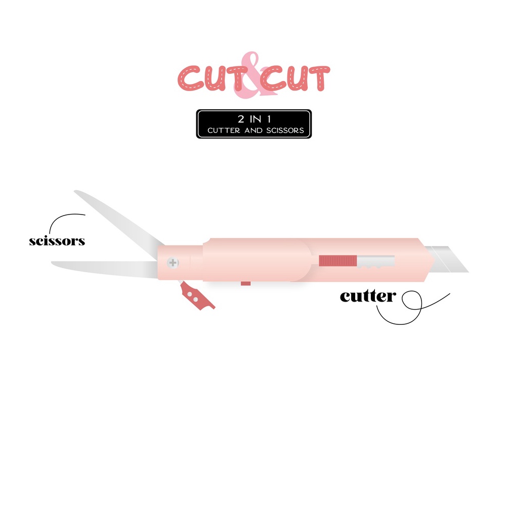 

KODE Y15X Paperie Lab Cut Cut 2in1 Cutter and Scissors