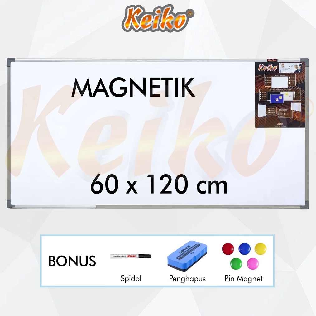 

KODE P75K Papan Tulis Whiteboard White Board Gantung Magnet Single Face Keiko 6 x 12 cm