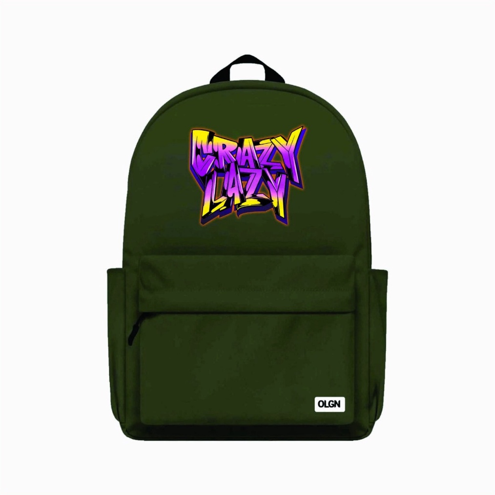 KODE M36H Tas Ransel Distro OLGN original Unisex Tas Backpack Dewasa Motif GRAZY LAZY Pria Wanita