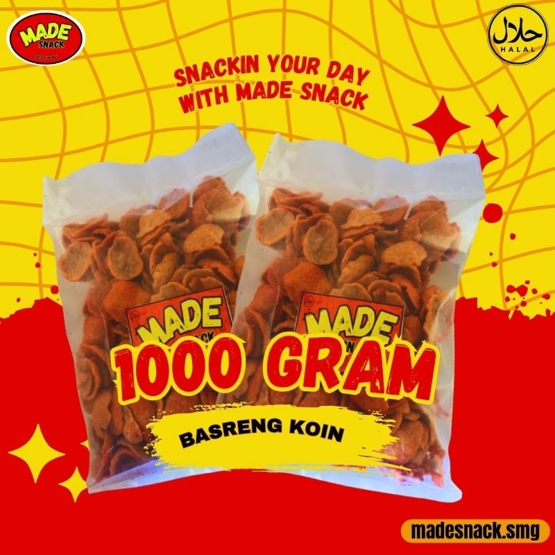

Made Snack Basreng koin pedas 1 kg camilan/makanan ringan/snack