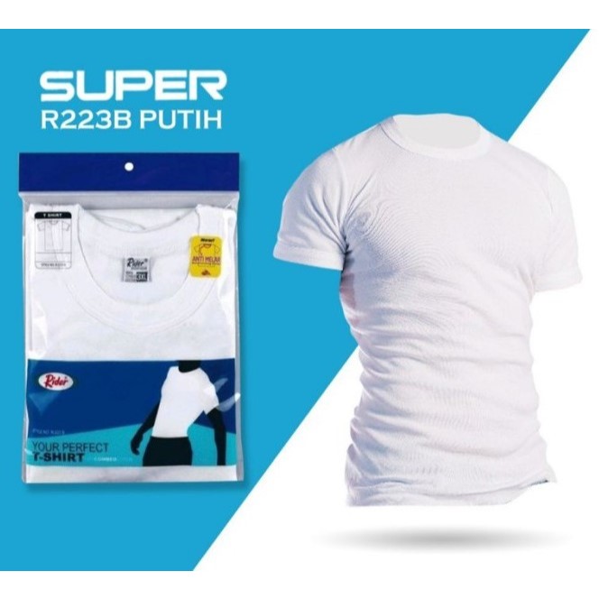 Kaos Oblong Rider Kaos Oblong Putih Oblong polos Kaos anti melar Oblong Rider O neck