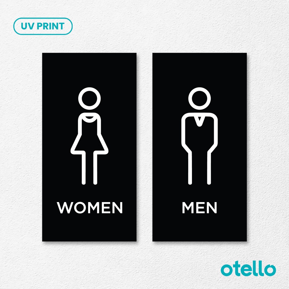

KODE U27F Otello Sign Toilet Pria Wanita Minimalist Signage Acrylic Modern Akrilik Label Tanda Nama Ruang Akrilik Restroom WC Men Women