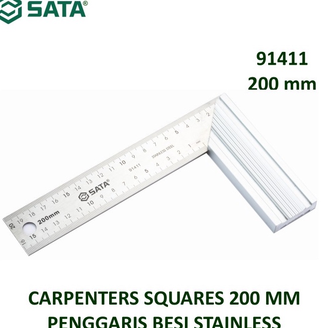 

SATA 91411 Penggaris Siku Tukang Stainless 2mm 2cm Carpenters Squares 2 mm