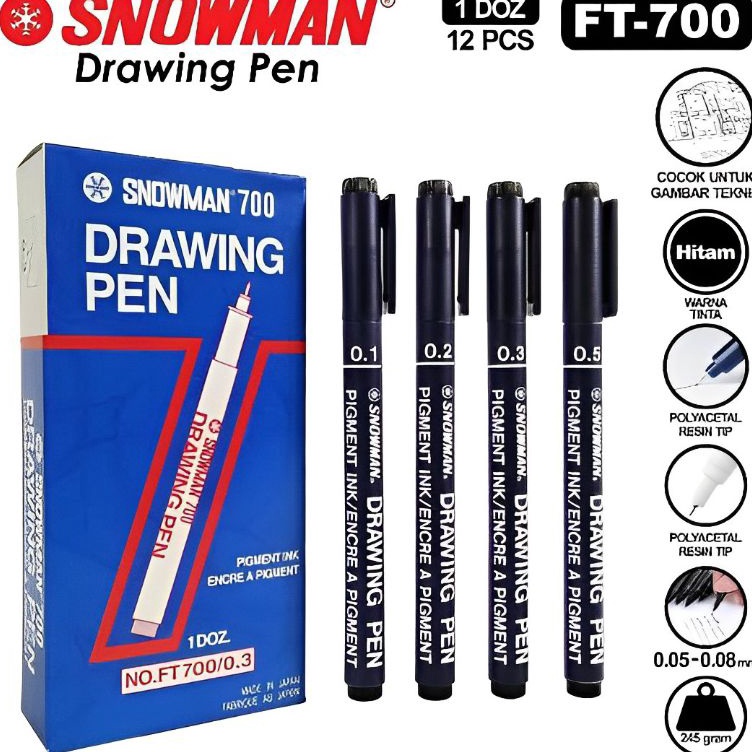 

KODE U67W DRAWING PEN SNOWMAN FT7 1 8 1PAK12PCS