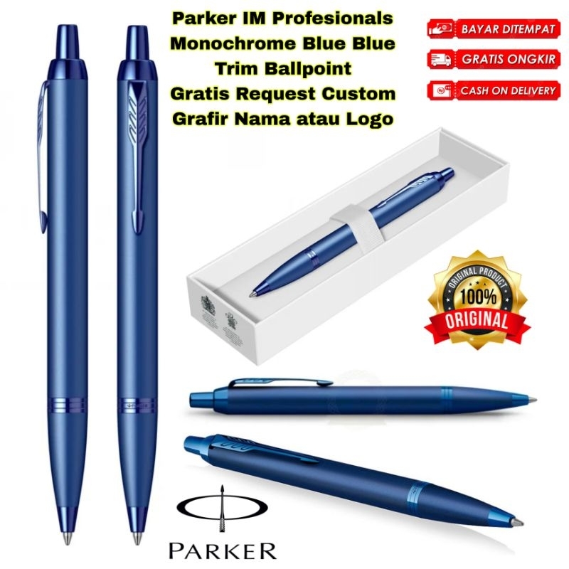 

PULPEN PARKER ORIGINAL NEW IM ROYAL PROFESSIONALS MONOCHROME BLUE BALLPOINT GRATIS REQUEST CUSTOM GRAFIR NAMA ANDA ATAU LOGO ANDA COCOK UNTUK PEMAKAIAN PRIBADI ATAU UNTUK HADIAH SPESIAL MERCHANDISE PROMOSI ANDA