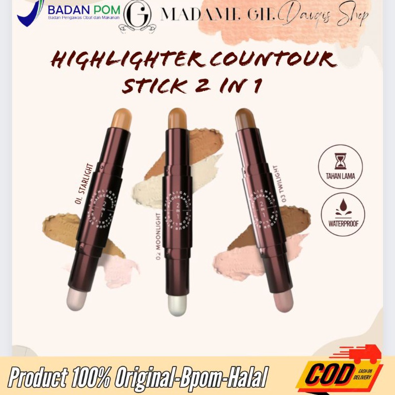 

KODE C39J MADAME GIE Holografhic 2in1 Highlighter Countour Stick