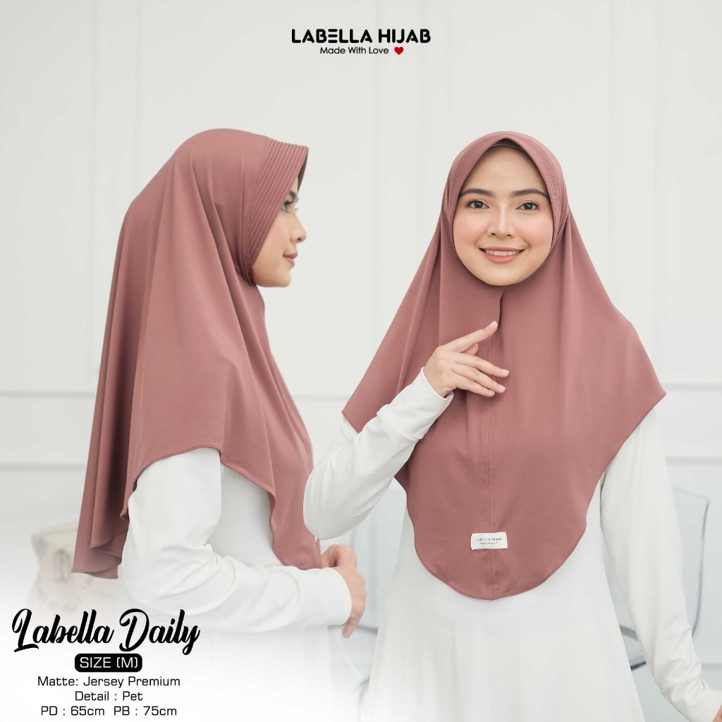 LABELLA HIJAB - HIJAB PED & NON PET DAILY ORIGINAL SIZE M  || BAHAN JERSEY PREMIUM BANYAK PILIHAN WA