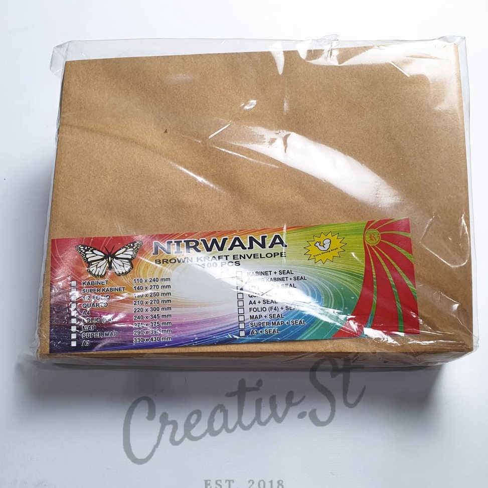 

KODE M28S Nirwana Amplop Coklat Polos 12 Folio C dengan Lem Seal 185 cm x 26 cm