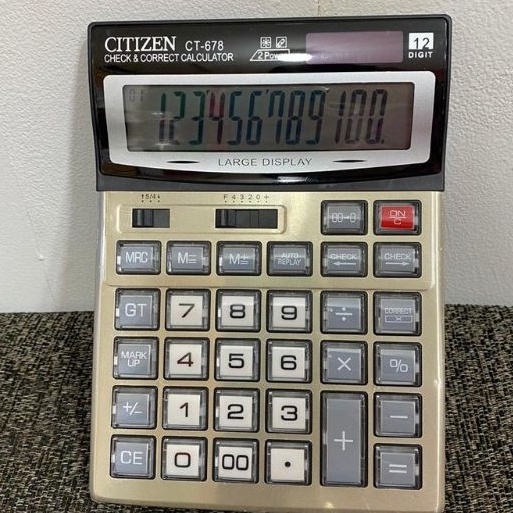 

KODE V85T Calculator Kalkulator Citizen CT 678 Kalkulator dagang 12 Digit Silver