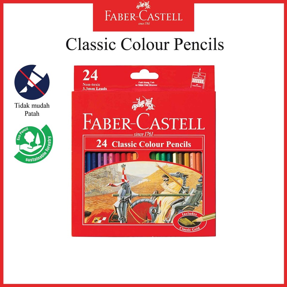 

KODE M68Y Pensil Warna Faber Castell 24 Ukuran Long Classic Colour Pencil Souvenir Ulang Tahun