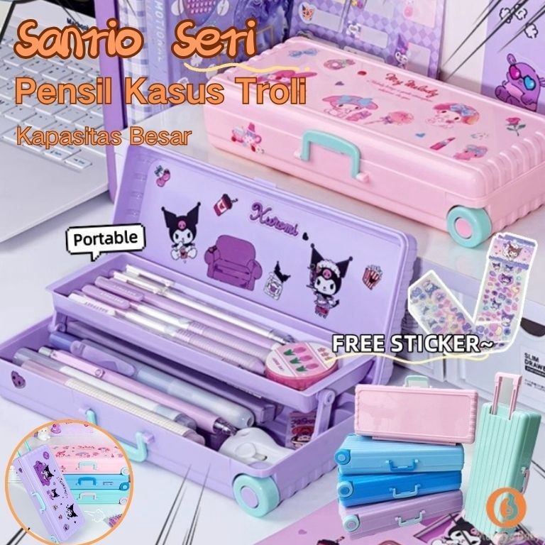 

KODE P28J Penjual LokalSanrio Seri Anime Kartun Pensil Kasus Troli Kotak Alat Tulis Large Capacity Kotak Pensil School Supplies Tempat Bag