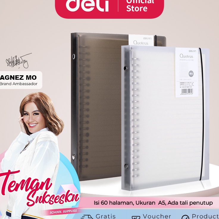 

Deli LooseLeaf Buku Not spiral A5 6 lembar HA56