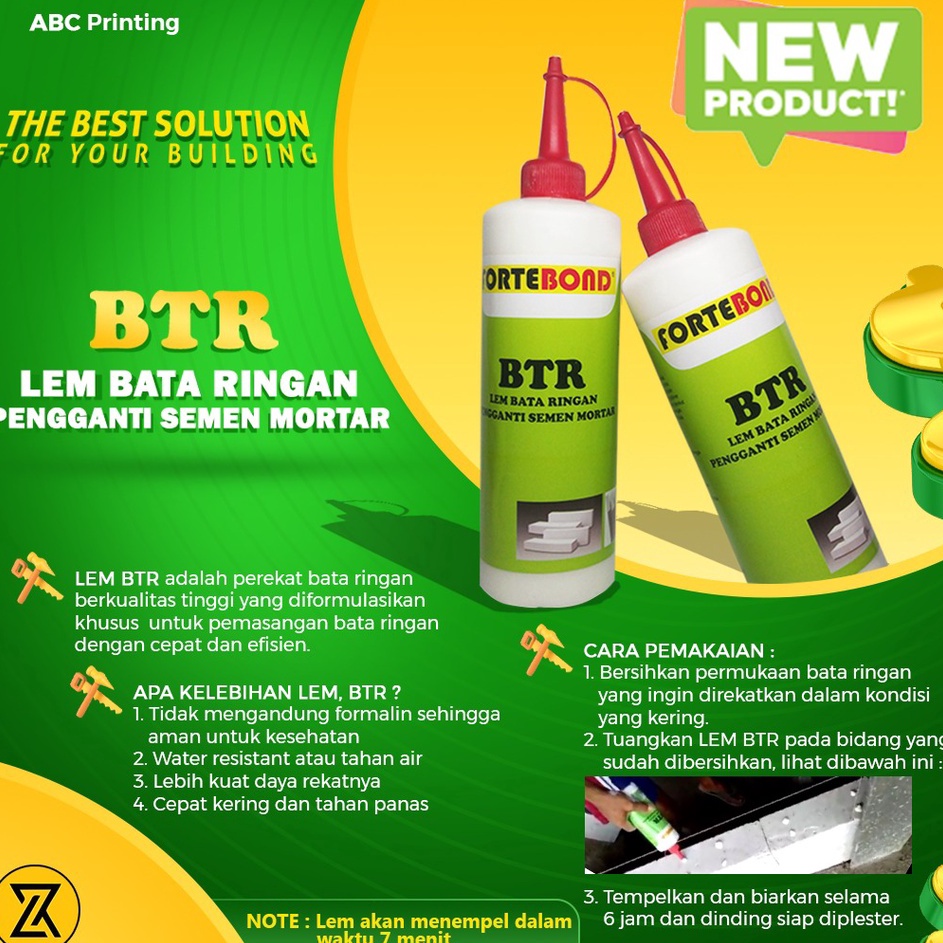 

Trendy LLem Bata Ringan Hebel BTR Fortebond pengganti mor