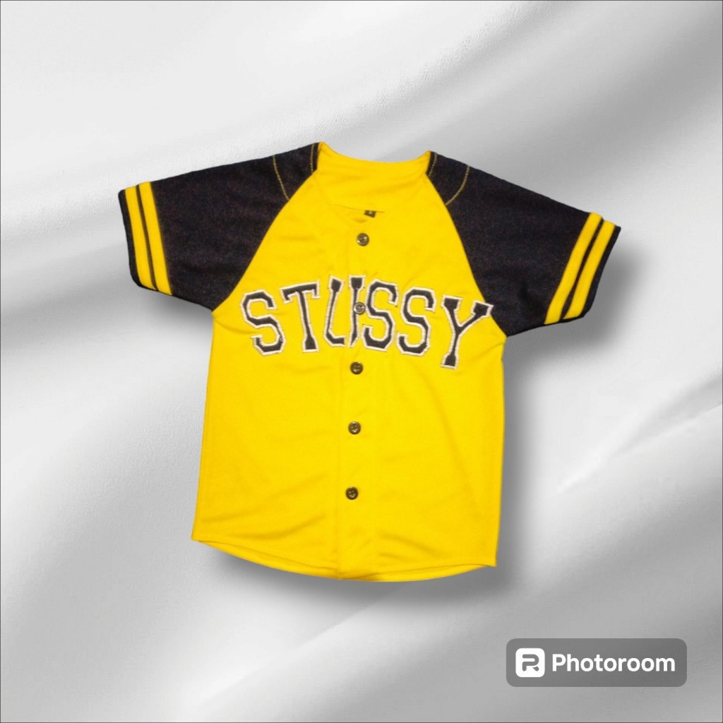 jersey anak baseball STUSSY kuning reglan / kaos anak unisex / baju anak premium