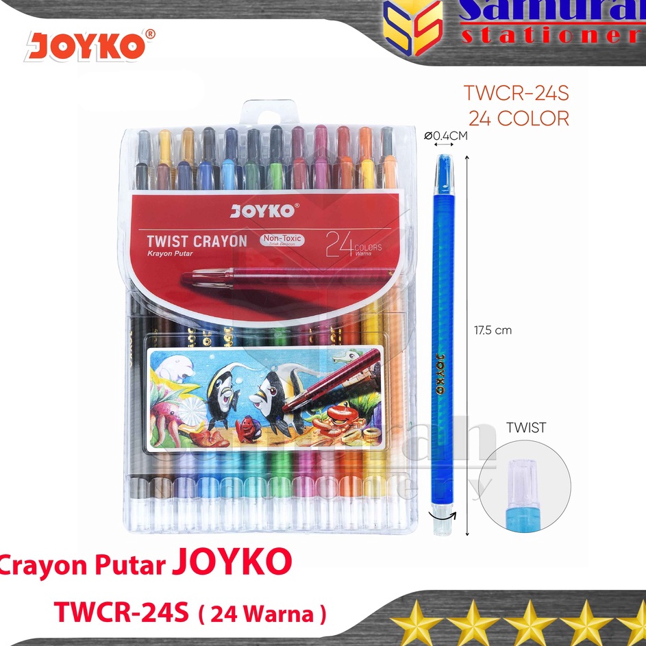 

Crayon Joyko TWCR24s 24 Colours Krayon Putar Mewarnai isi 24 Warna Twist Oil Pastel TWCR 24s