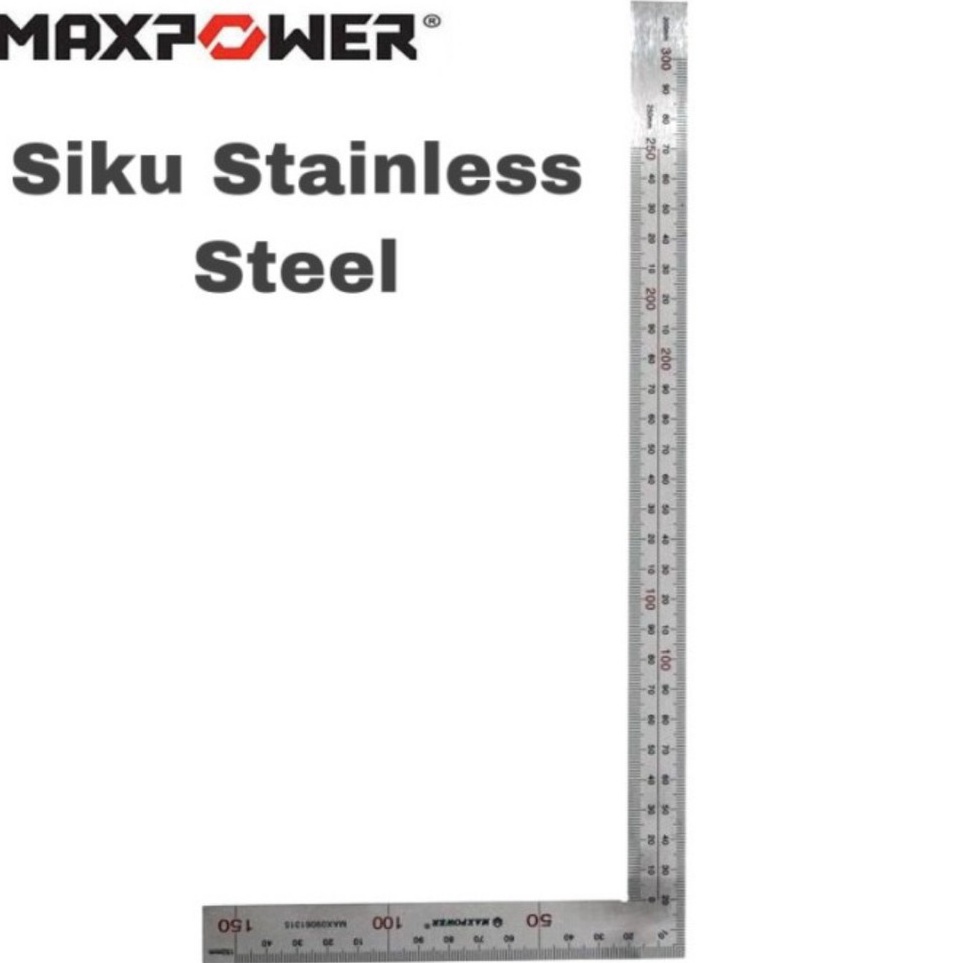 

Hot Sale Penggaris Siku Stainless Steel Besi Maxpower L Garisan Pengukur Metrik 15x3 cm