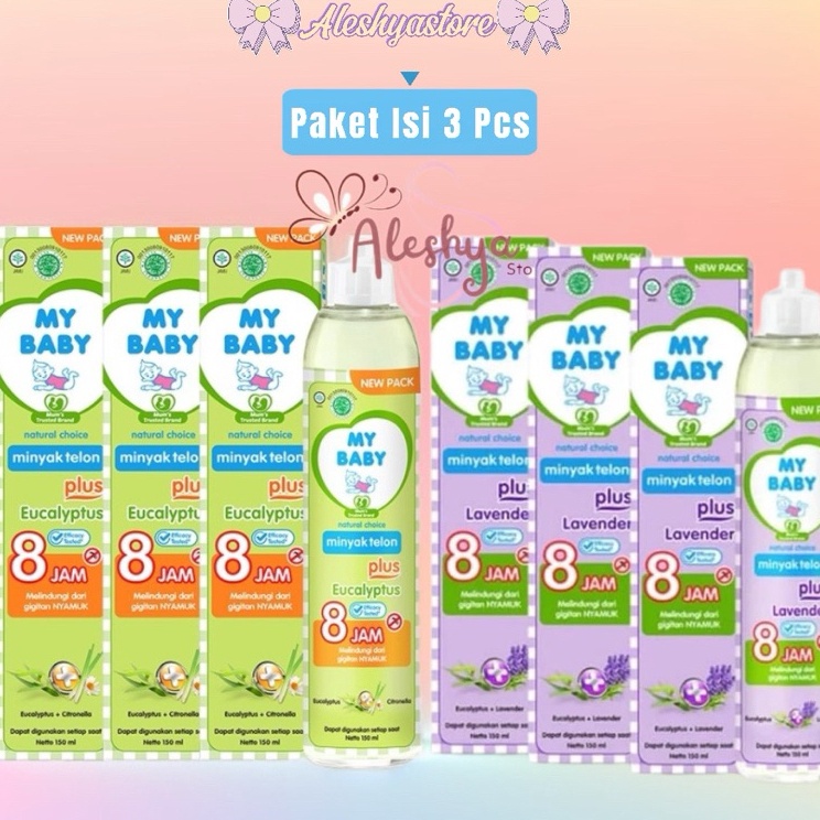 

MY BABY Minyak Telon Penghangat Bayi Paket isi 3pcs 6ml 9ml 15ml