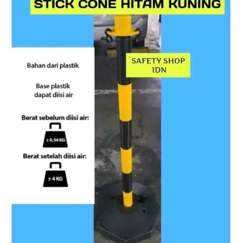 Recomended Stick cone plastik hitam kuning  stick cone  stick cone hitam kuning  2 sambungan S
