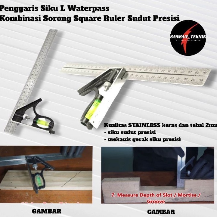 

Modern Combinasion Square Ruler Siku Kombinasi Penggaris Waterpass