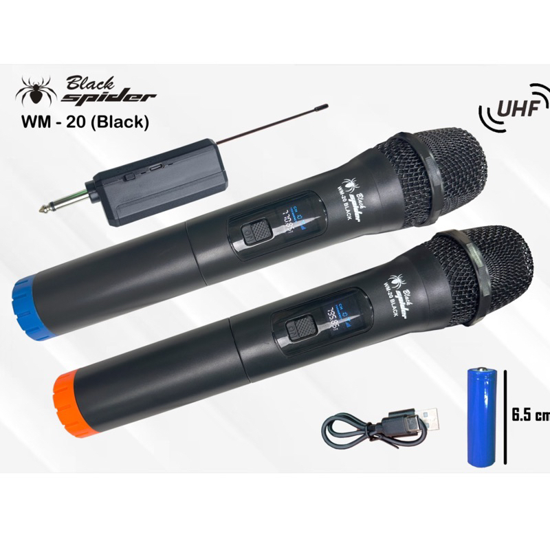 mic wireless blackspider wm20 original mic murah black spider wm 20