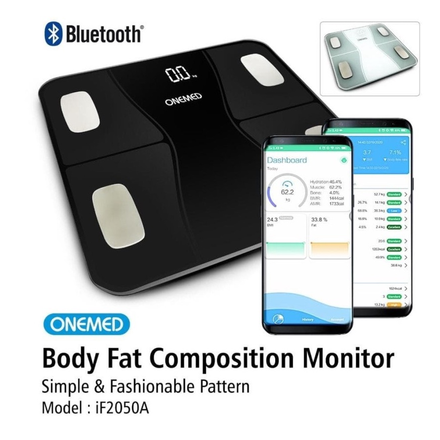 Wow Murah Meriah BODY FAT ONEMED IF 25 A  TIMBANGAN BADAN LEMAK DIGITAL  BLUETOOTH MEDICALONLINE MED