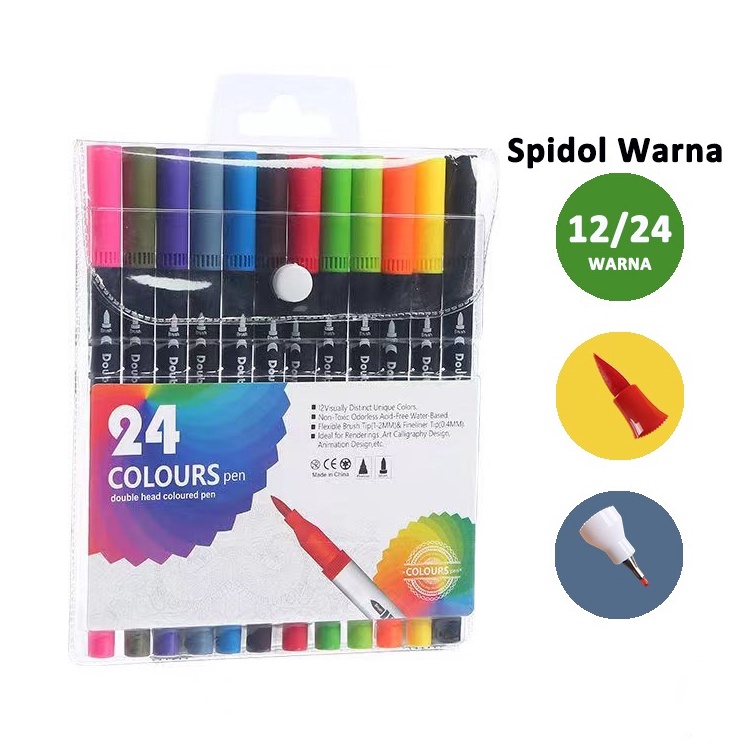 

Watercolor Marker Pen Spidol Warna Brush Pen 1224 Warna