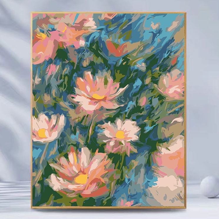 

diy canvas painting number karakter anime bunga alam 3X4 dan 4x5