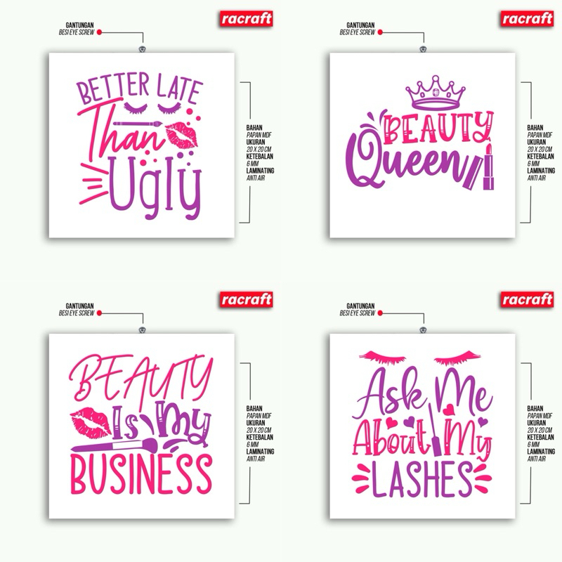 Wall decor hiasan dinding makeup quote pajangan rumah salon toko baju toko makeup