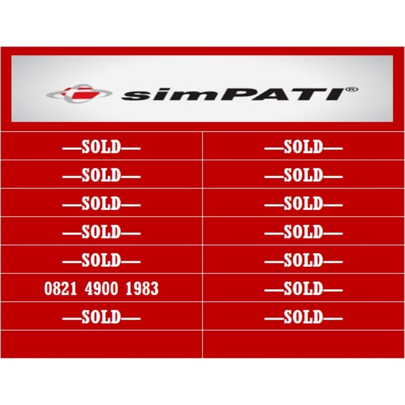 nomor cantik simpati 4G telkomsel 08** 4900 1983