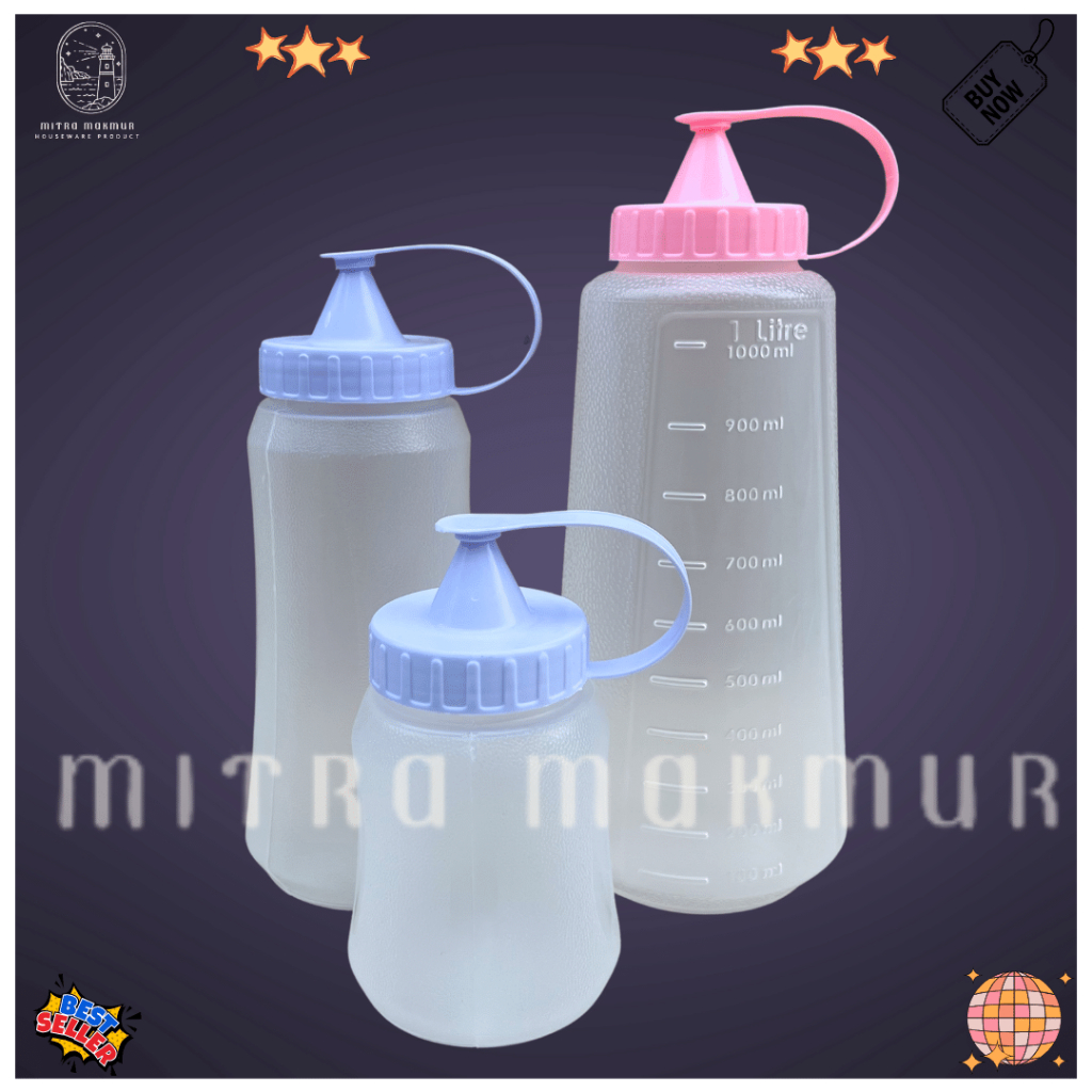BOTOL KECAP PLASTIK BOTOL SAUS PLASTIK / BOTOL PLASTIK KECAP MURAH BOTOL SAMBEL 300ml, 500ml,1000ml