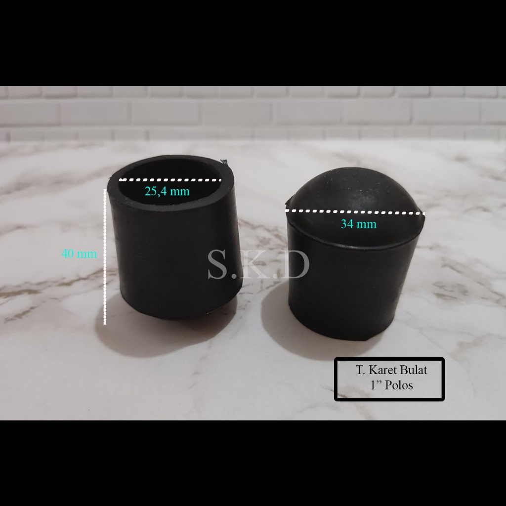 Tapak Karet Bulat 1" Polos / Karet Meja/ Kaki Meja/ Kaki Kursi