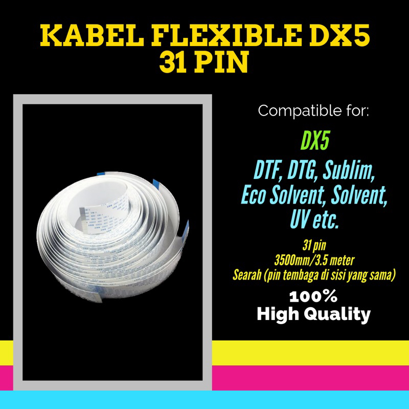 Kabel Fleksibel Flex Cable FFC 31 Pin 31Pin 3500mm 3.5 Meter