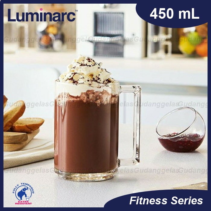 Luminarc Fitness 450ml/Mug Beer/Gelas Kaca Luminarc/Gelas Bir/Luminarc Fitness Mug/Luminarc Mug Kaca