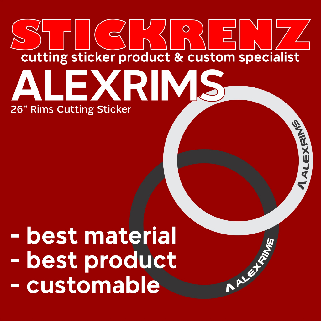 Cutting Sticker Stiker Rims Velg Sepeda 26" Alexrims 02 Custom
