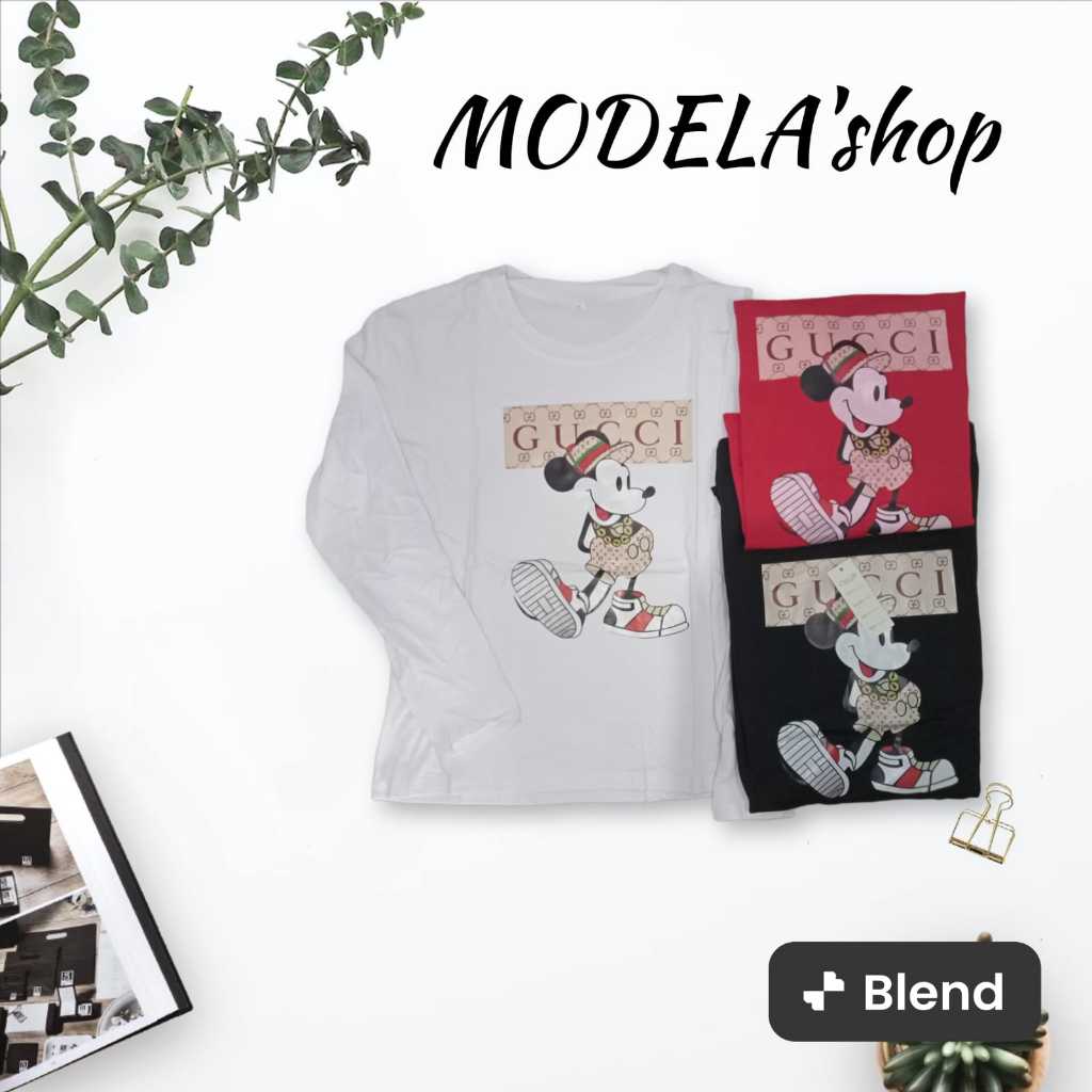 Kaos Tangan panjang/kaos wanita/kaos bahan katun/kaos korea