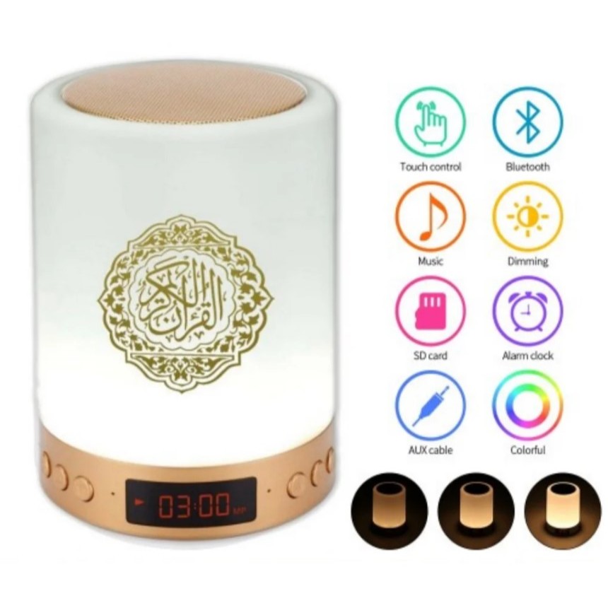 Speaker Murottal Al Quran 30 Juz - Speaker Hafalan Quran LED Memori 16Gb - Alquran Mp3 - Audio Qur'a