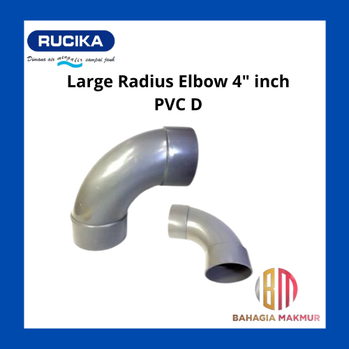 Long Large Radius Elbow 4" inch PVC Rucika D