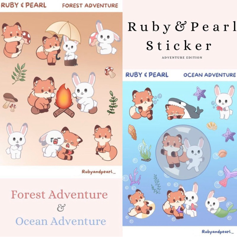

NEW!! [RUBY & PEARL] STICKER COLLECTION ADVENTURE EDITION FOREST AND OCEAN ADVENTURE
